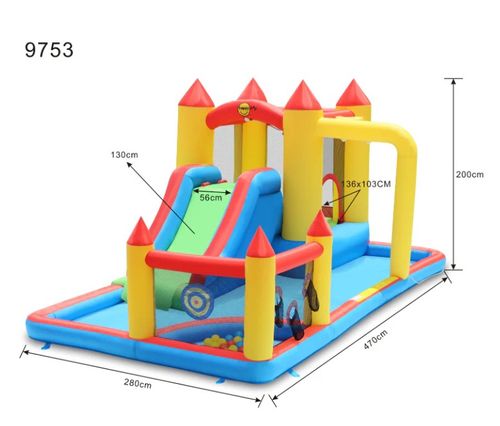 פארק מים יבש או רטוב עם בריכת כדורים ומגלשה 9753