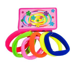 6 גומיות שיער גדולות בצבעי נאון זוהרים