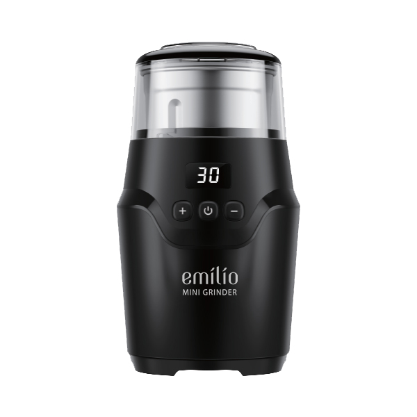 מטחנת קפה ביתית  - עם טיימר דיגיטלי דגם EMILIO MINI GRINDER בצבע שחור 165W