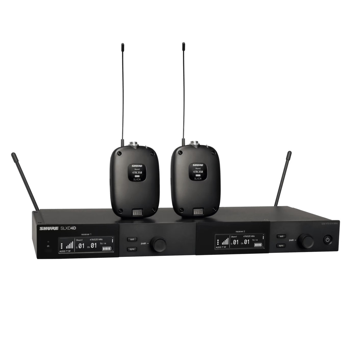 מערכת אלחוטית כפולה מבית Shure דגם SLXD14DE-G60