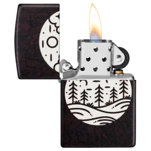 מצית זיפו ירח ויער זוהר בחשיכה - ZIPPO