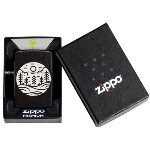 מצית זיפו ירח ויער זוהר בחשיכה - ZIPPO