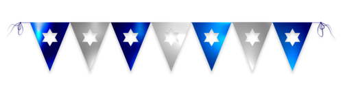 שרשרת דגלי ישראל מטאליים עם חיתוך מגן דוד