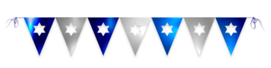 שרשרת דגלי ישראל מטאליים עם חיתוך מגן דוד