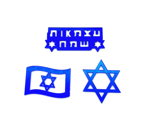 קישוטי שולחן אקריליים עצמאות שמח- 12 יח'
