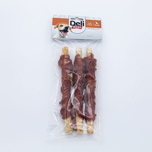 דלי בייטס Deli Bites מקלות עור מלופפות ברווז 3 יחידות 180 גרם