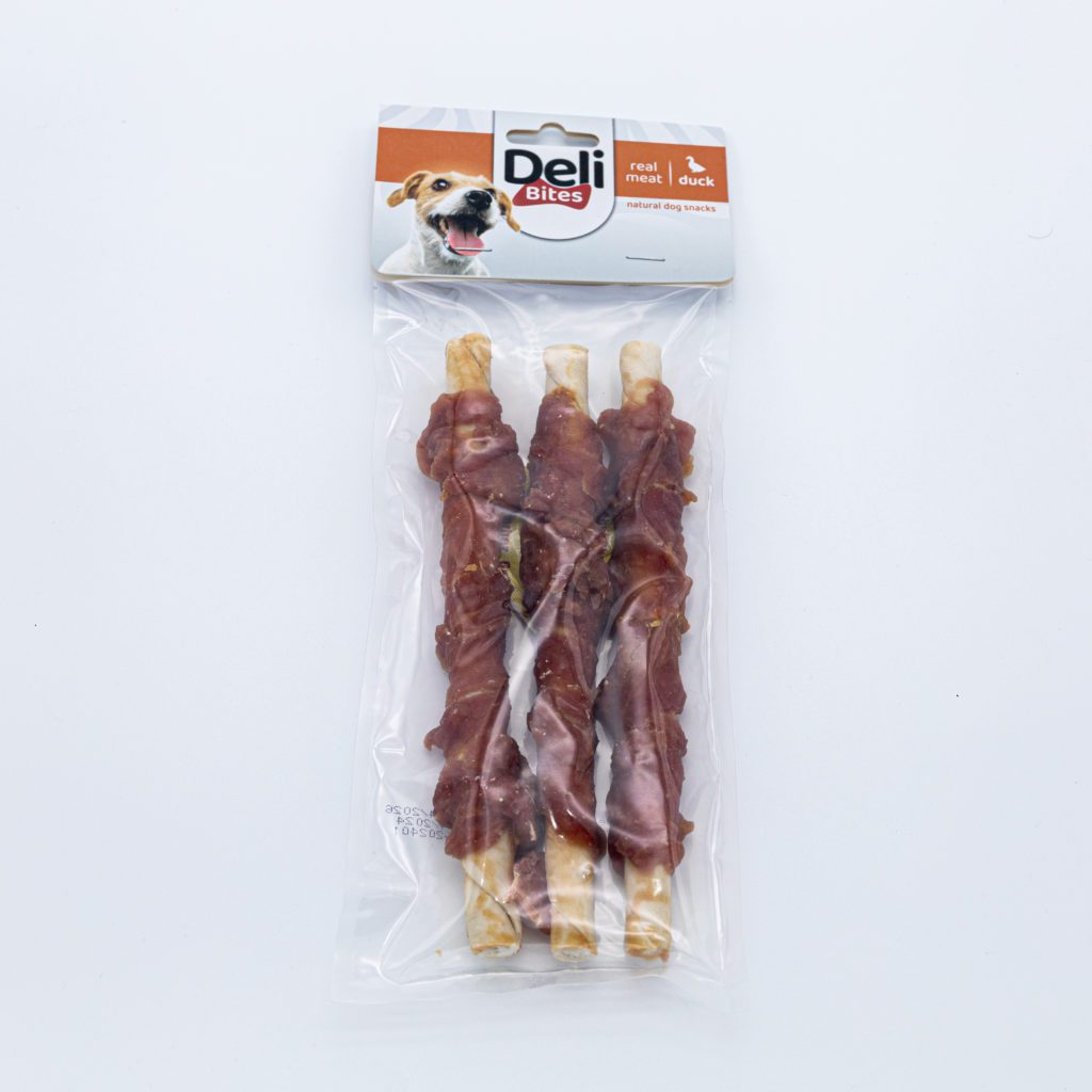 דלי בייטס Deli Bites מקלות עור מלופפות ברווז 3 יחידות 180 גרם