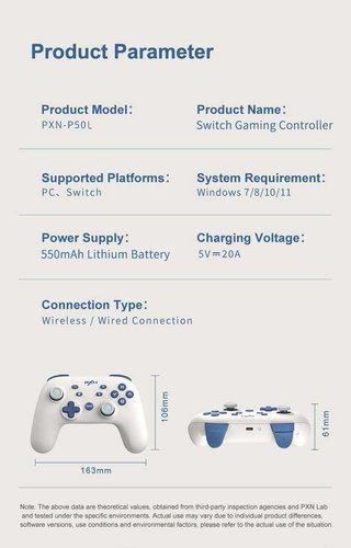 שלט PXN-P50 PRO CONTROLLER WIRELESS GAMING CONTROLLER PC/SWITCH