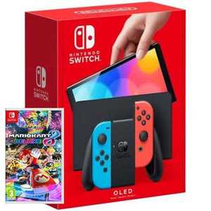Nintendo Switch OLED NEON Mario Kart 8 Deluxe Bundle נינטנדו