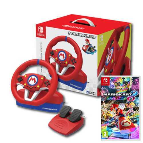 HORI KARTRACING WHEEL PRO MINI + MARIO KART 8 DELUXE