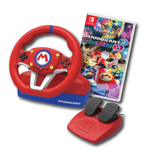 HORI KARTRACING WHEEL PRO MINI + MARIO KART 8 DELUXE