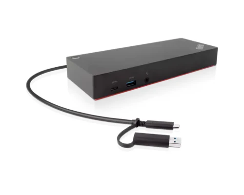 תחנת עגינה Lenovo עם USB-C, HDMI ו-DisplayPort – טעינה מהירה וחיבורים מרובים