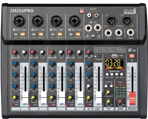 מיקסר 6 ערוצים Italian Stage | IS 2MIX6PRO