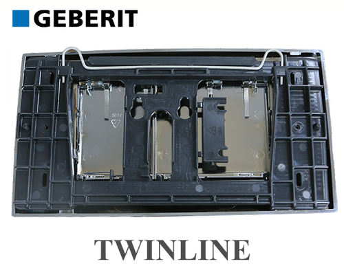 לחצן הפעלה Twinline 30 | גימור: ניקל מבריק | גבריט GEBERIT |  למיכל סמוי מערכת טווינליין
