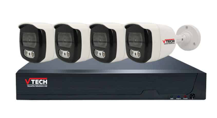 קיט 4 מצלמות צבעוניות בלילה כולל דיויאר 8 ערוצים