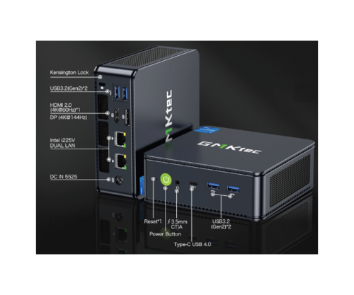 מחשב נייח קטן GMK-K7 Plus Intel I7-13620H 16GB 1TB NVME WIN11P