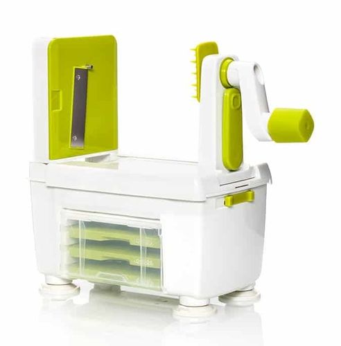 קוצץ ירקות ידני ספירל סלייסר SPIRAL SLICER פורס ומסלסל ירקות ספירלי - אריזה פגומה מבית SLICER