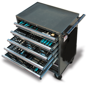 עגלת עבודה מאובזרת 201 כלים ב- 13 מגשים SIGNET 054100 