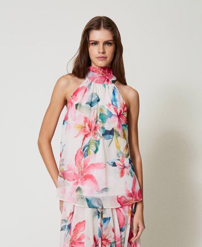 Georgette top with floral print