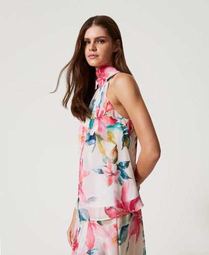Georgette top with floral print