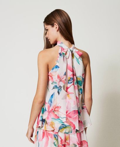 Georgette top with floral print