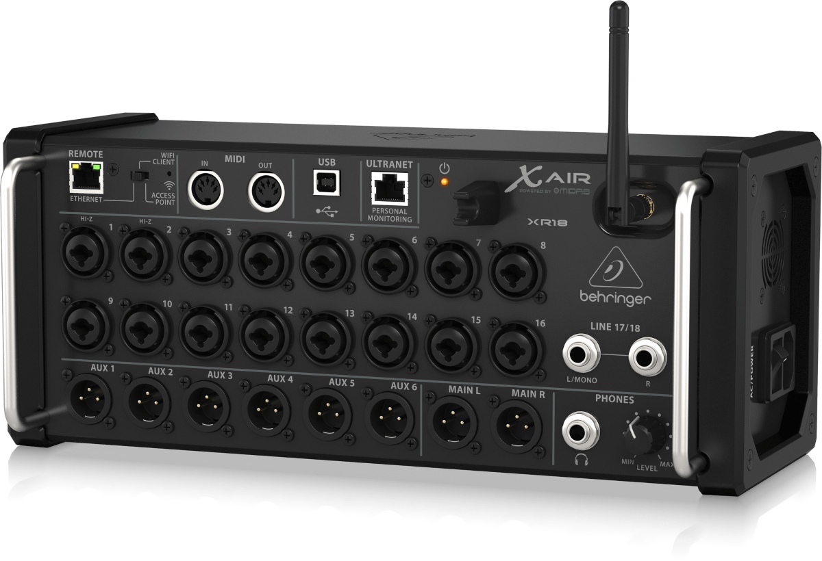 מיקסר דיגיטלי Behringer XR18 X AIR – 18 ערוצים עם WiFi וממשק USB