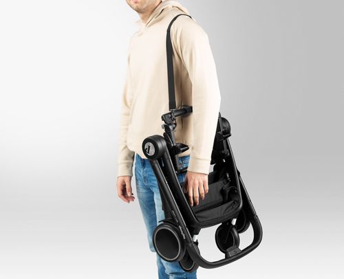 סט עגלה תינוק מודולארית City Loop סופר קלילה עם סל שכיבה מתקפל - צבע ירוק מטאלי Metal