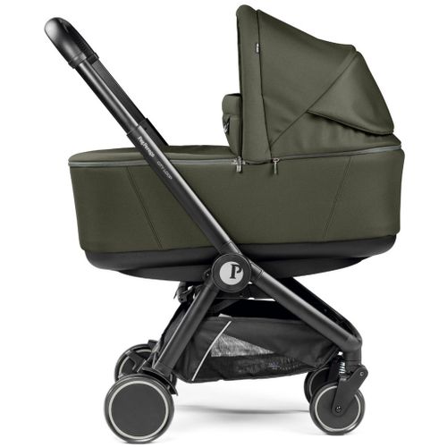 סט עגלה תינוק מודולארית City Loop סופר קלילה עם סל שכיבה מתקפל - צבע ירוק מטאלי Metal