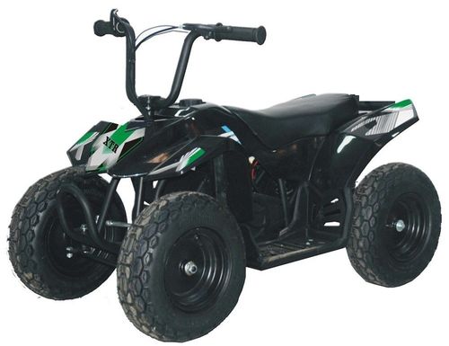 טרקטורון XTR-250 24V חשמלי לילדים עם צמיגי גומי, שלדת ברזל ובלם יד - שחור/ירוק