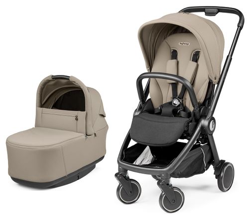 סט עגלה תינוק מודולארית City Loop סופר קלילה עם סל שכיבה מתקפל - צבע בז' Vanilla Blend