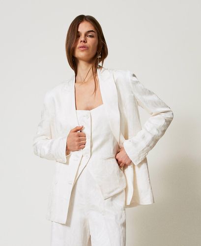 Blazer in jacquard satin