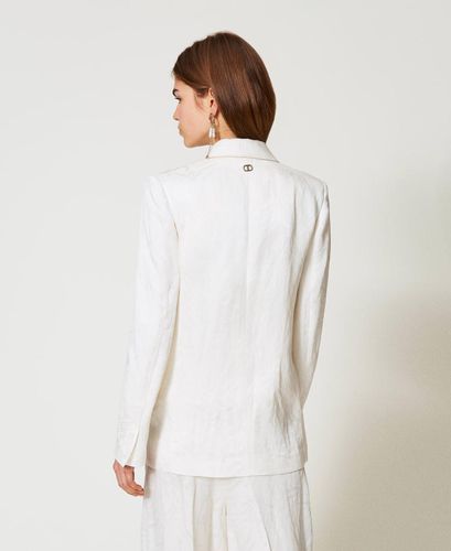 Blazer in jacquard satin