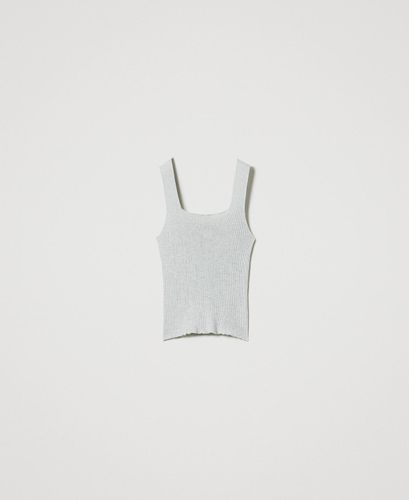 Linen-blend knit top Colour: Light Nymph Lurex