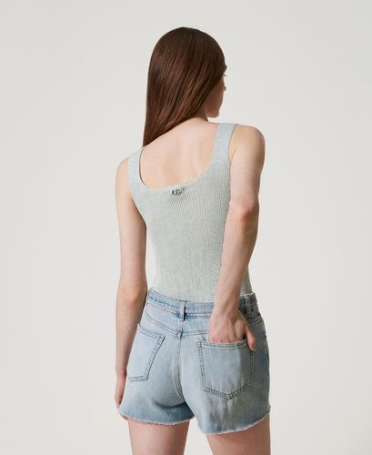 Linen-blend knit top Colour: Light Nymph Lurex