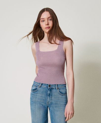 Linen-blend knit top GLICINE LU