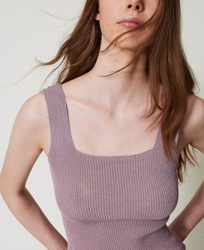 Linen-blend knit top GLICINE LU