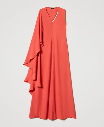 'Volcano' long dress in georgette