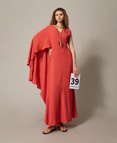 'Volcano' long dress in georgette