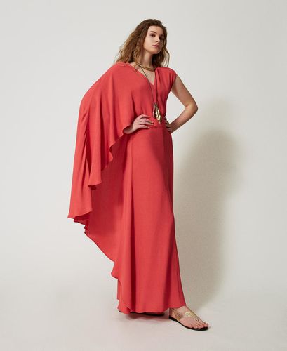 'Volcano' long dress in georgette