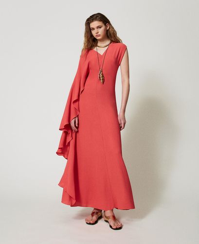 'Volcano' long dress in georgette