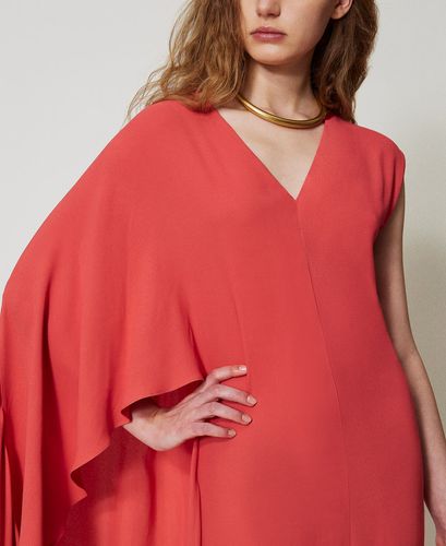 'Volcano' long dress in georgette