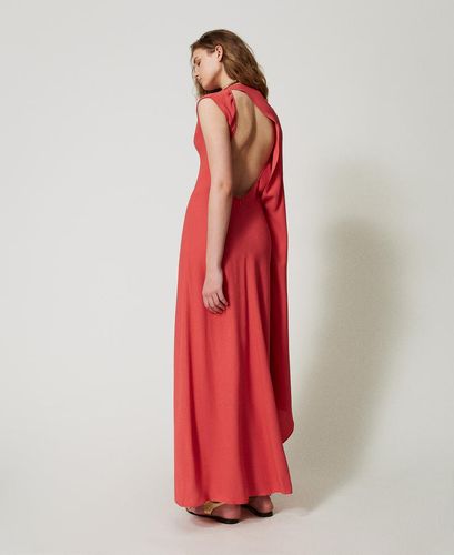 'Volcano' long dress in georgette