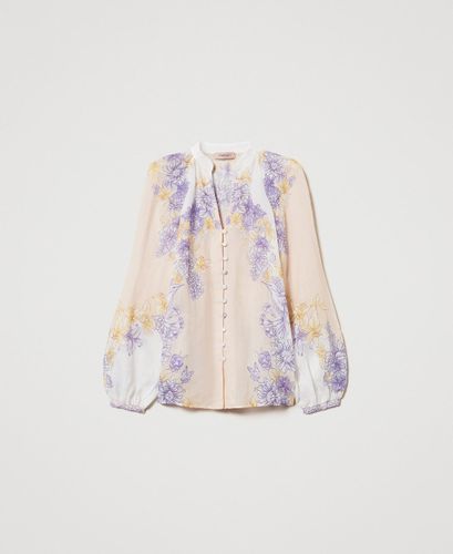 Floral ramie shirt