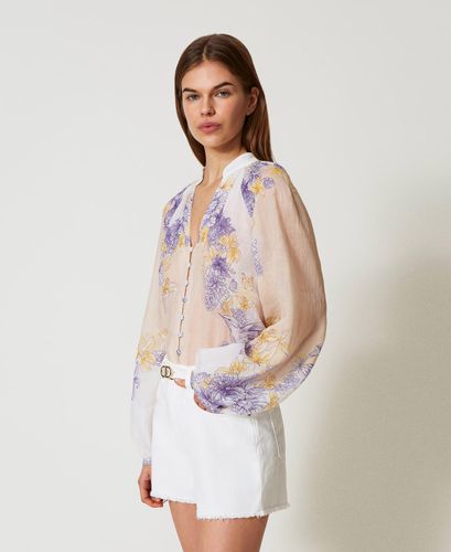 Floral ramie shirt