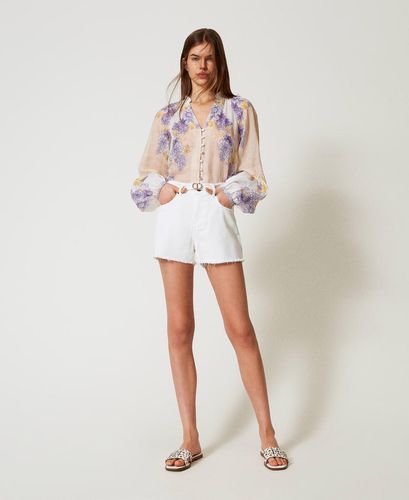 Floral ramie shirt