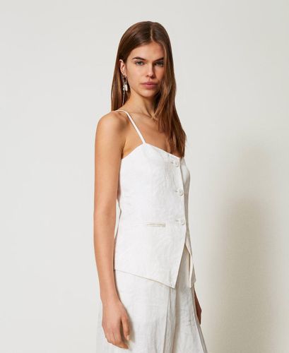 Fitted jacquard satin top