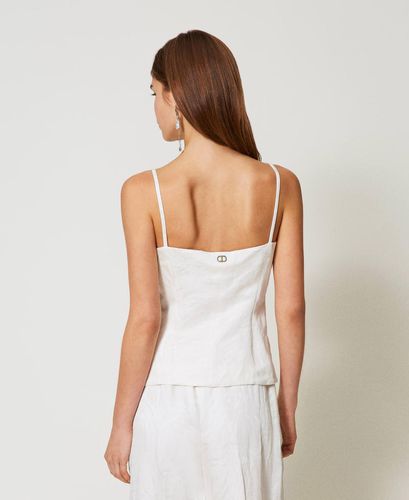 Fitted jacquard satin top