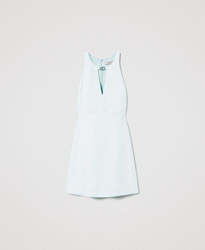 Short linen-blend dress