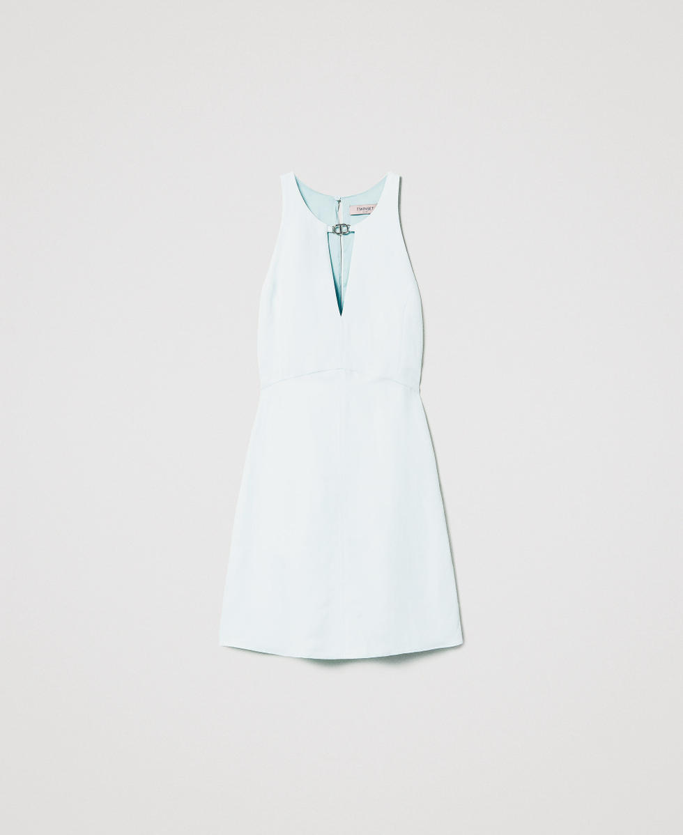 Short linen-blend dress
