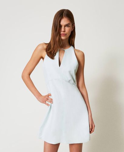 Short linen-blend dress